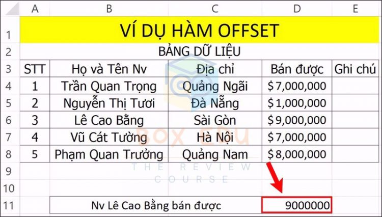 Cach-su-dung-ham-Offset-trong-Excel-2