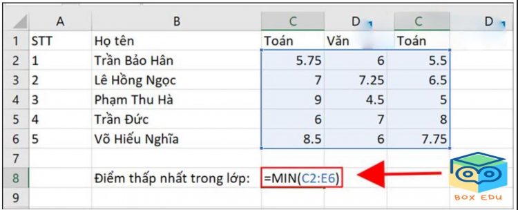 min-trong-excel